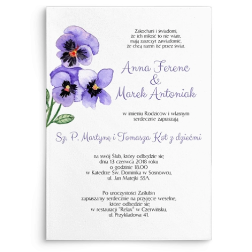 Zaproszenia ślubne Sweet Love - Motyw 3