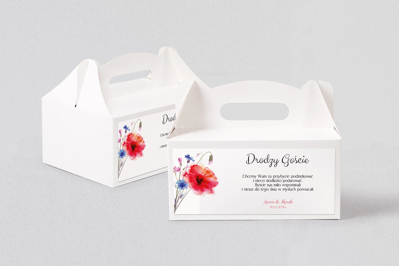 Pudełko na ciasto weselne Sweet Love - Motyw 2