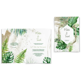 Zaproszenia ślubne Tropical- Składane Motyw 1