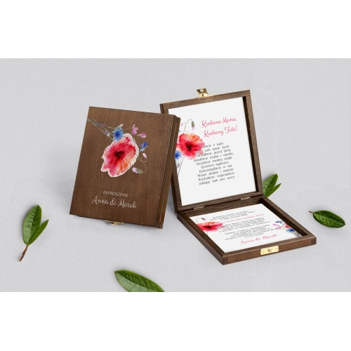 Zaproszenie dla Rodziców - brązowe Sweet Love Motyw 2