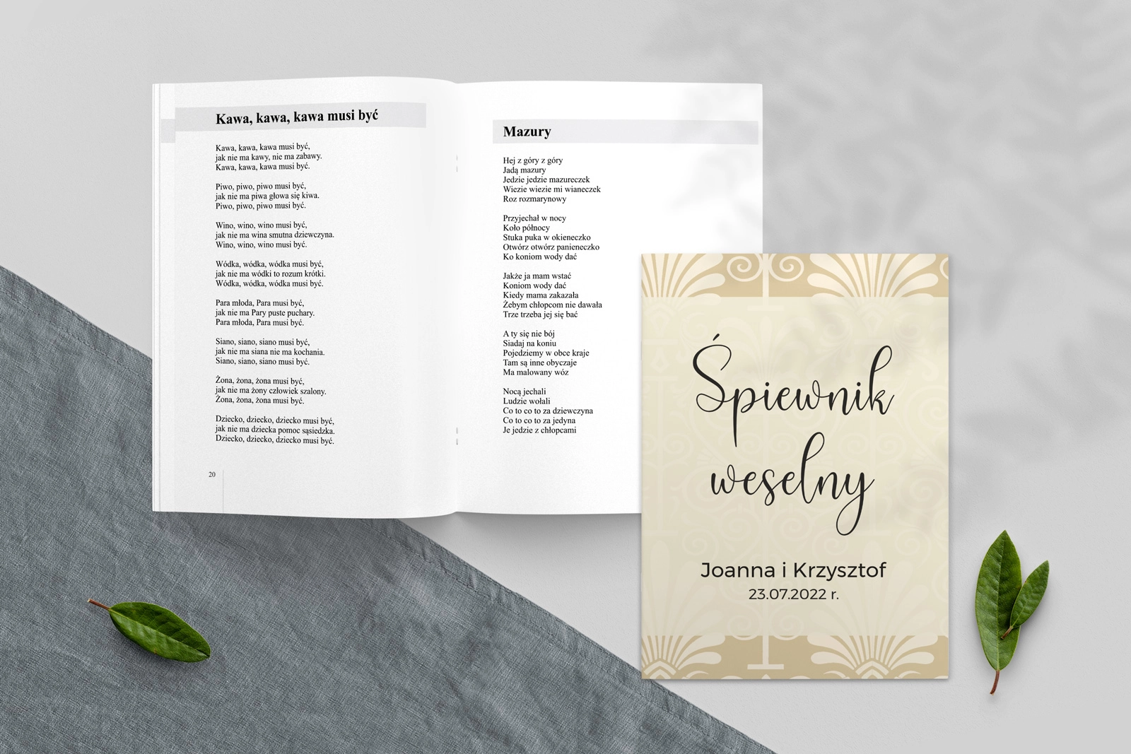 Śpiewnik Weselny - Vintage Motyw 1