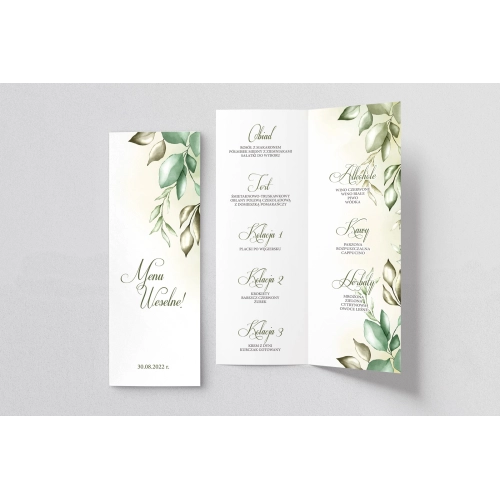 Menu Weselne About You - Motyw 1