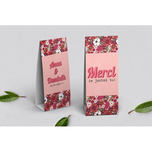 Podziękowanie Merci - Pudełeczko Retro Style Motyw 2