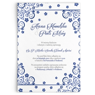 Zaproszenia ślubne Maja- Motyw Granatowy