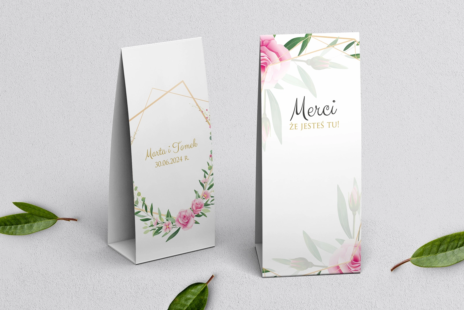 Podziękowanie Merci - Pudełeczko Flowers & Frame Motyw 4