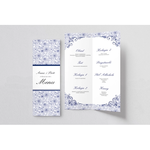 Menu Weselne Ornaments - Motyw 1