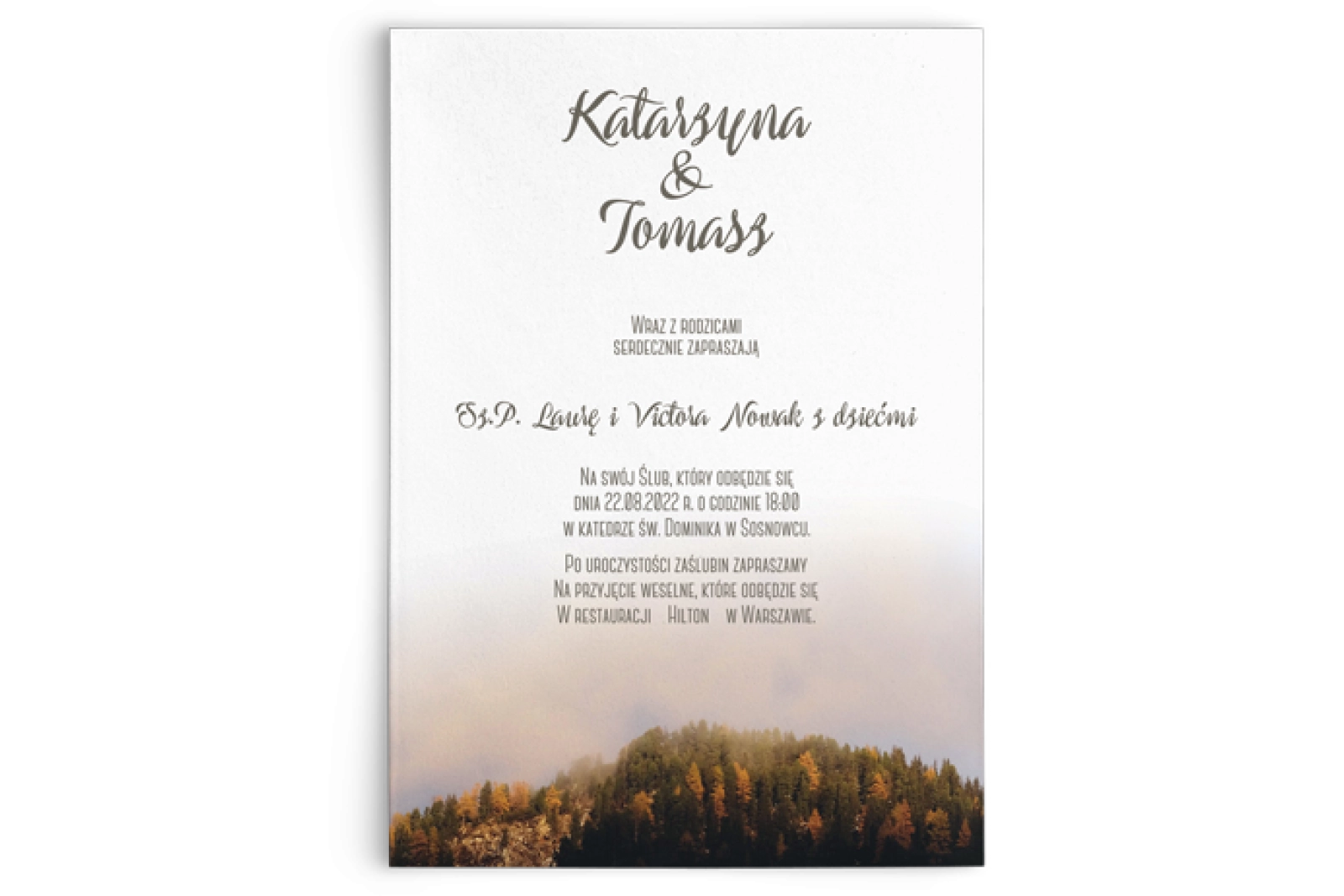 Zaproszenia ślubne Forest - Motyw 3