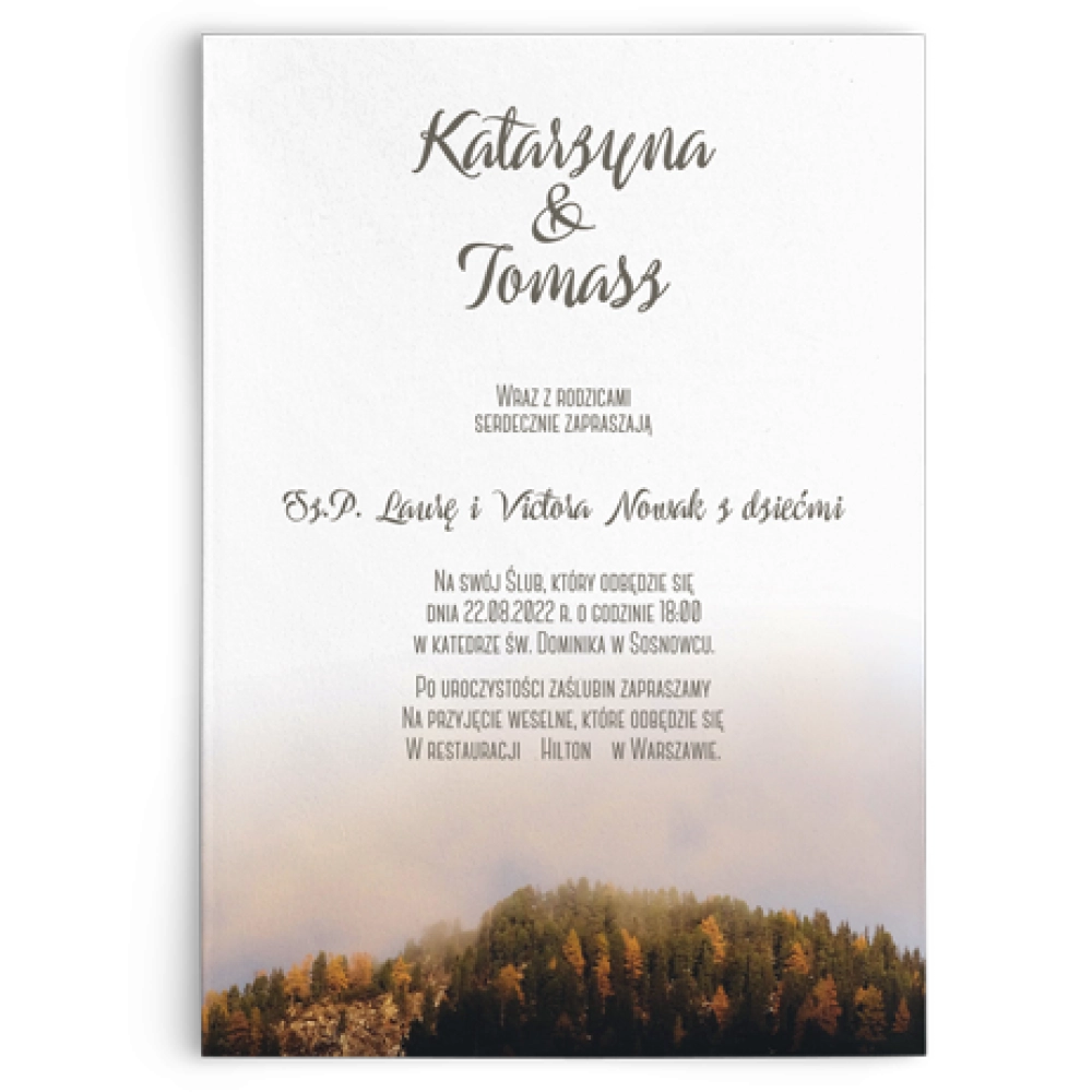 Zaproszenia ślubne Forest - Motyw 3