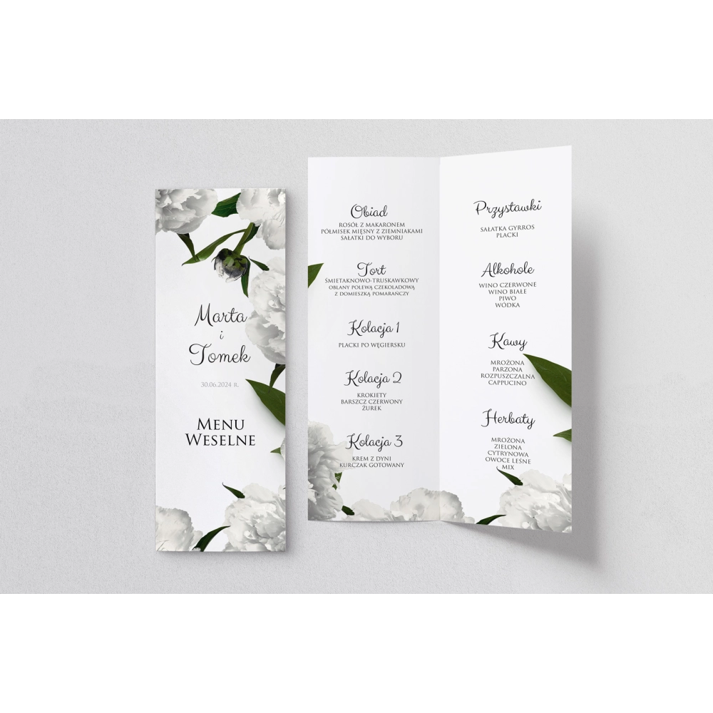 Menu Weselne Soft - Motyw 3