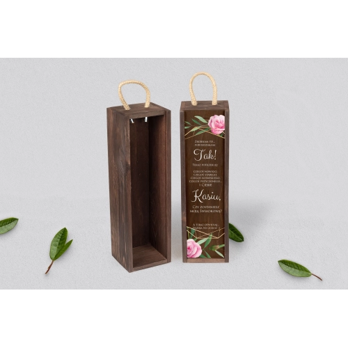 Prośba o Świadkowanie - SNW brązowa Flowers & Frame Motyw 4