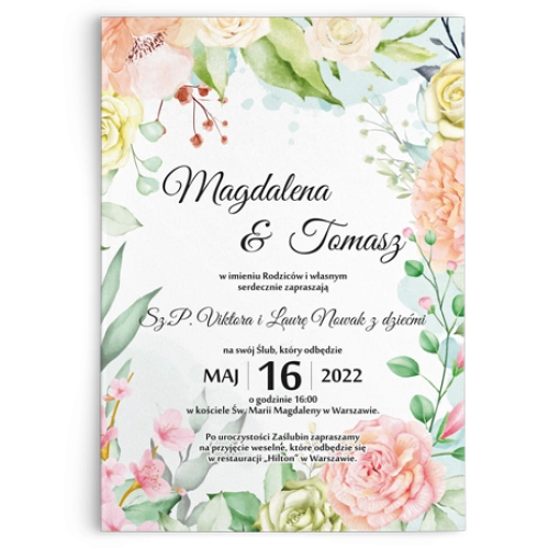 Zaproszenia ślubne Amelia- Motyw 3