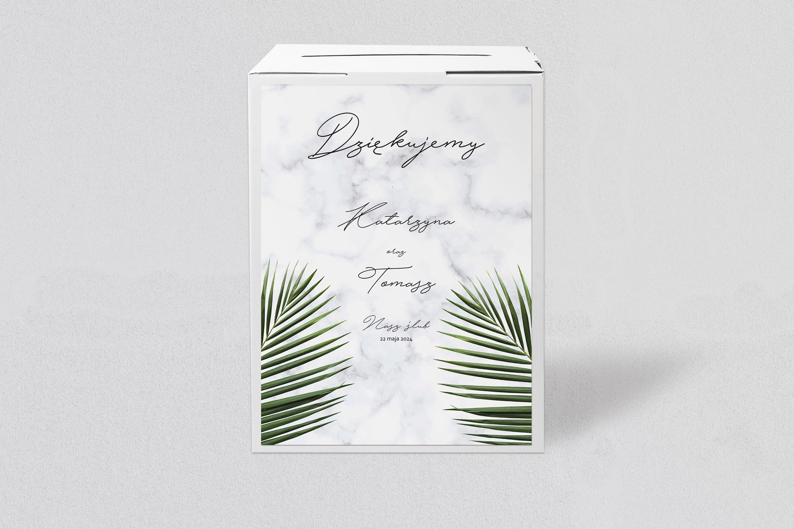 Pudełko na koperty i pieniądze Marble leaf Motyw 1