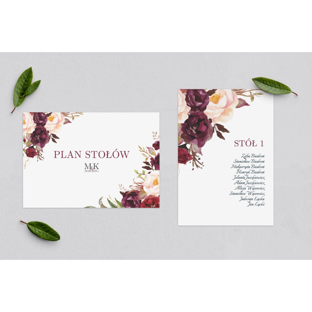 Plan Stołów - Karteczka Fabello Motyw 2