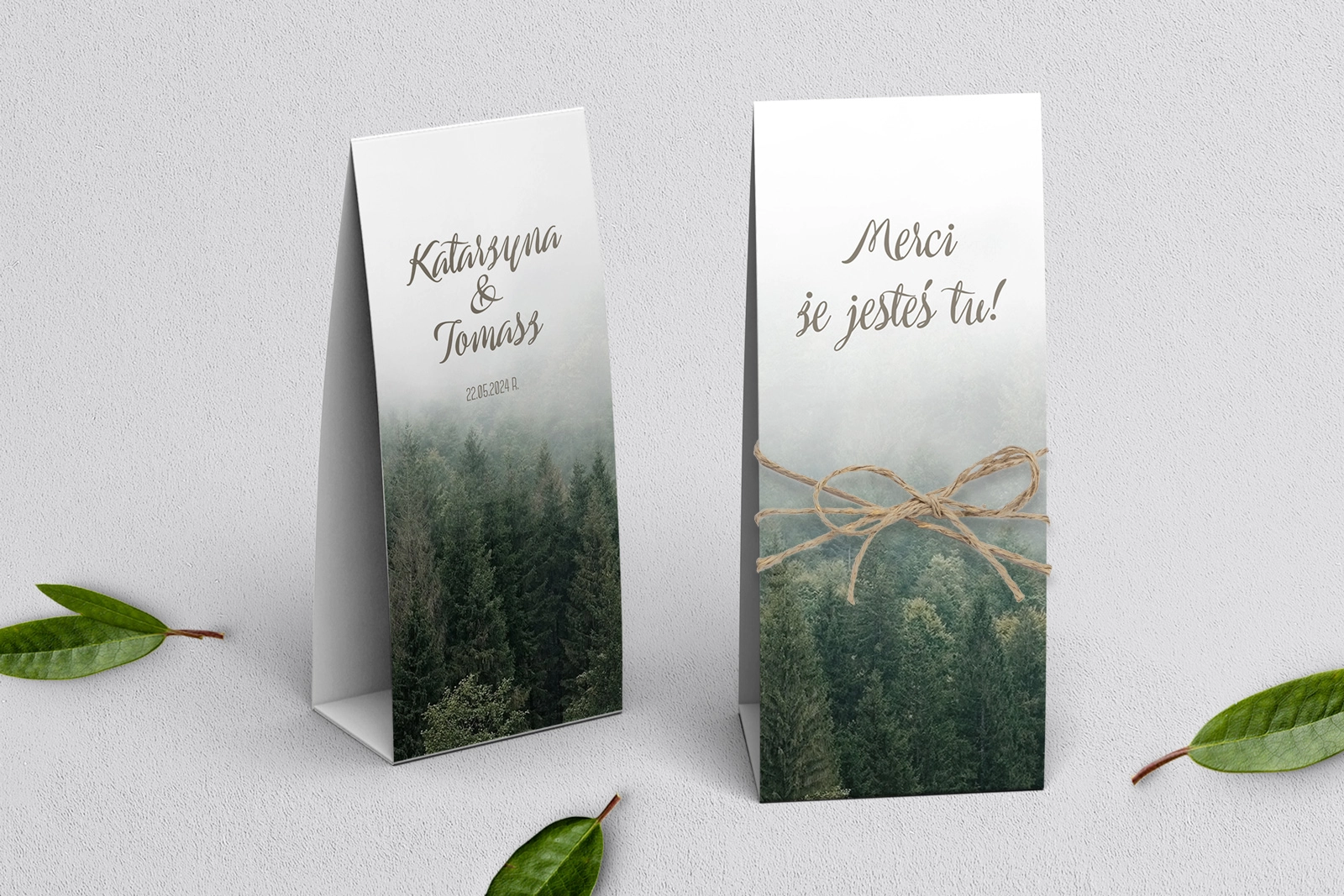 Podziękowanie Merci - Pudełeczko Forest - Motyw 2