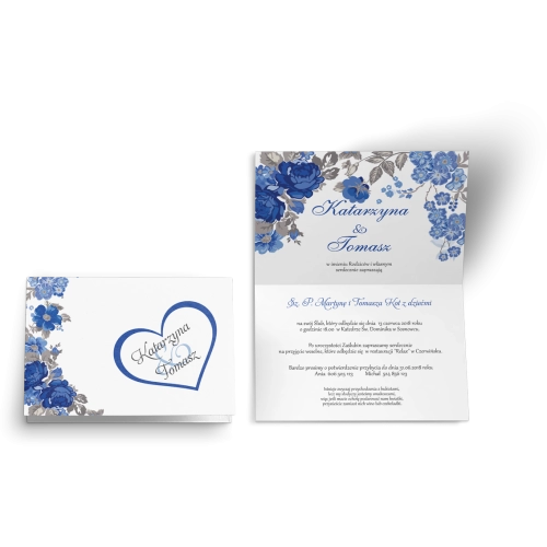 Zaproszenie ślubne Serca Kwiat - Motyw 2