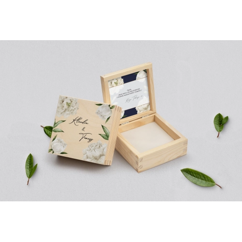 Pudełko na obrączki naturalne - Loveletter Motyw 1