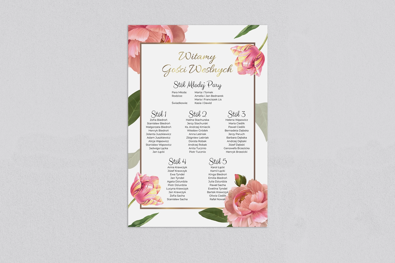 Plan stołów weselnych Dream - Motyw 6