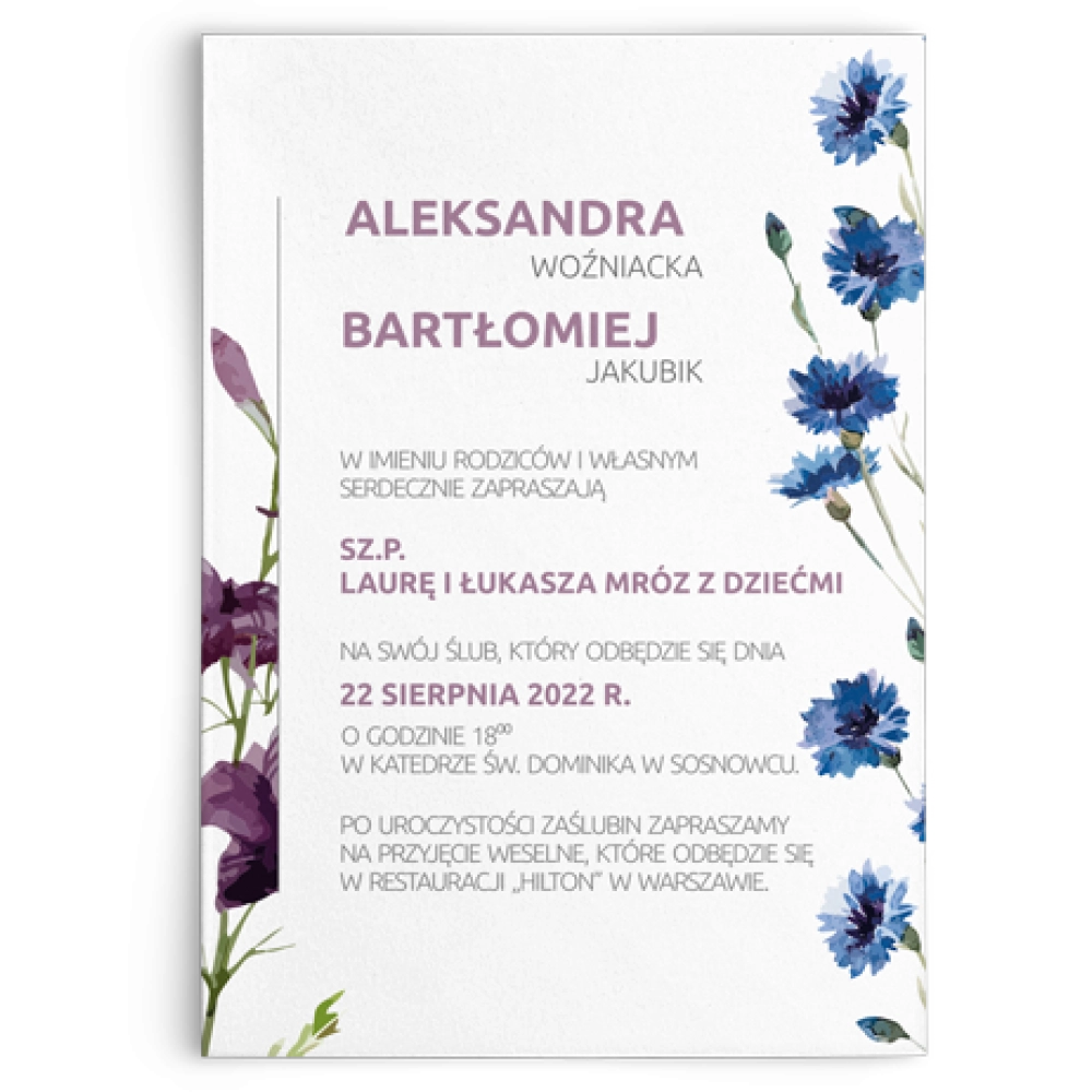 Zaproszenia ślubne Lea - Motyw 1