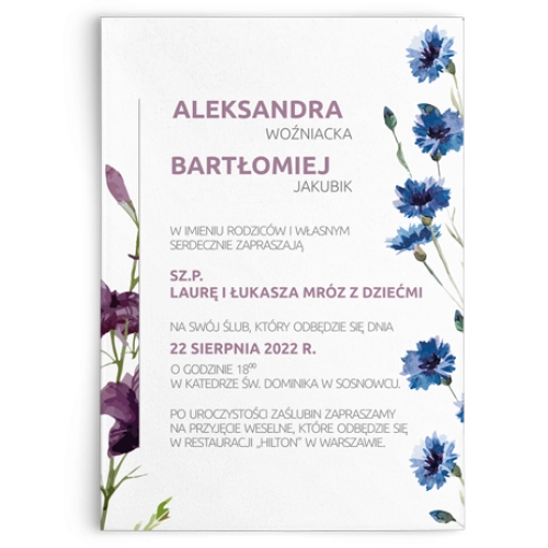 Zaproszenia ślubne Lea - Motyw 1