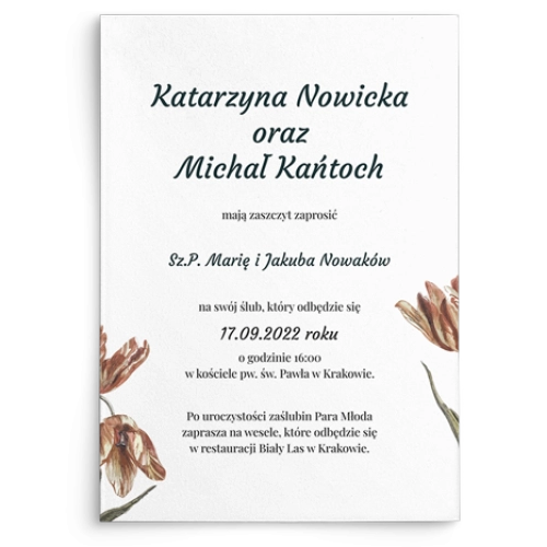 Zaproszenia ślubne Wild Nature - Motyw 1