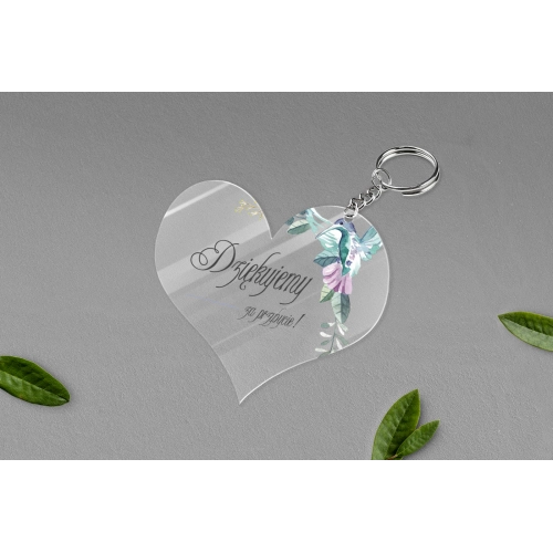 Breloki z&nbsp;Nadrukiem - Serce Akwarelowe Wianki Motyw 8