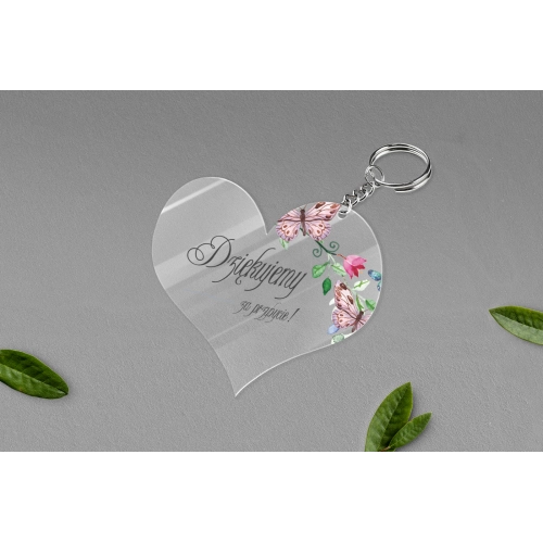 Breloki z&nbsp;Nadrukiem - Serce Akwarelowe Wianki Motyw 3