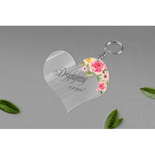 Breloki z&nbsp;Nadrukiem - Serce Akwarelowe Wianki Motyw 5