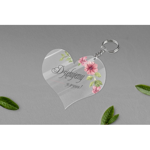 Breloki z&nbsp;Nadrukiem - Serce Akwarelowe Wianki Motyw 6