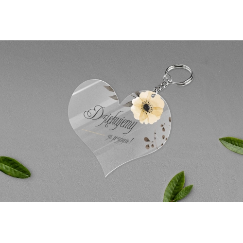 Breloki z&nbsp;Nadrukiem - Serce Akwarelowe Wianki Motyw 4