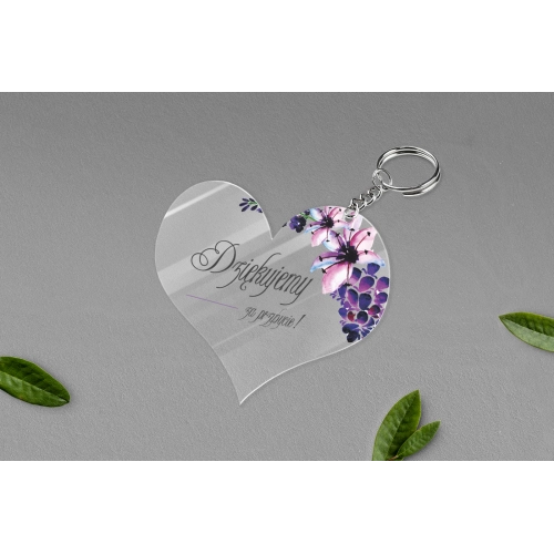 Breloki z&nbsp;Nadrukiem - Serce Akwarelowe Wianki Motyw 7