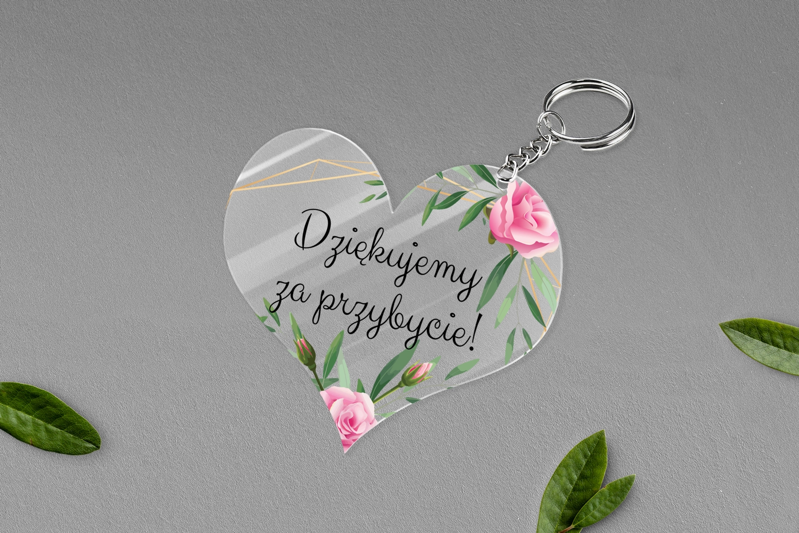 Breloki z Nadrukiem - Serce Flowers & Frame Motyw 4