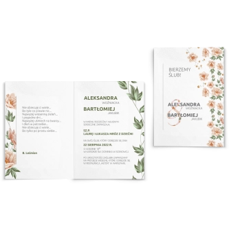 Zaproszenia ślubne Lea - Składane Motyw 3