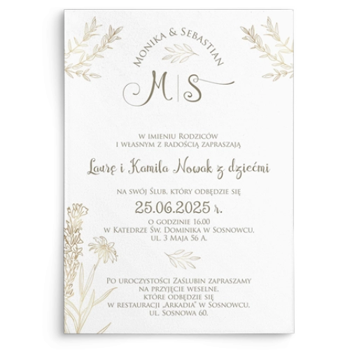 Zaproszenia ślubne Fiori - Motyw 1
