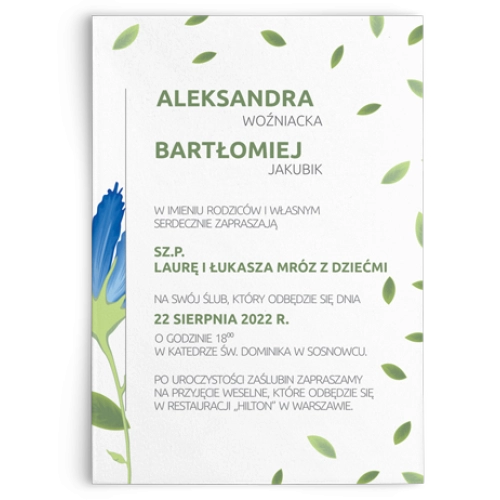 Zaproszenia ślubne Lea - Motyw 2