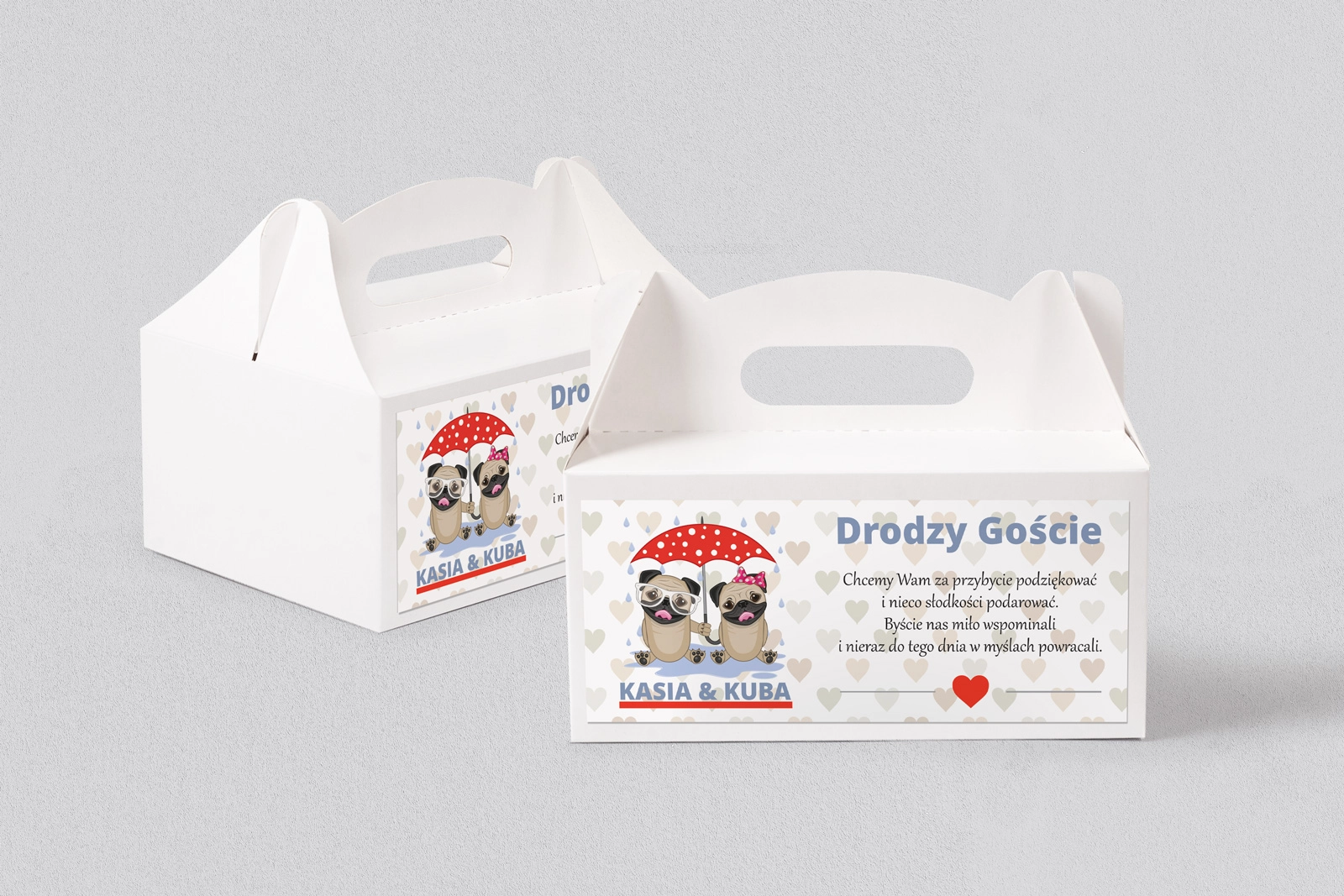 Pudełko na ciasto weselne Uroczy Deszcz Motyw 6