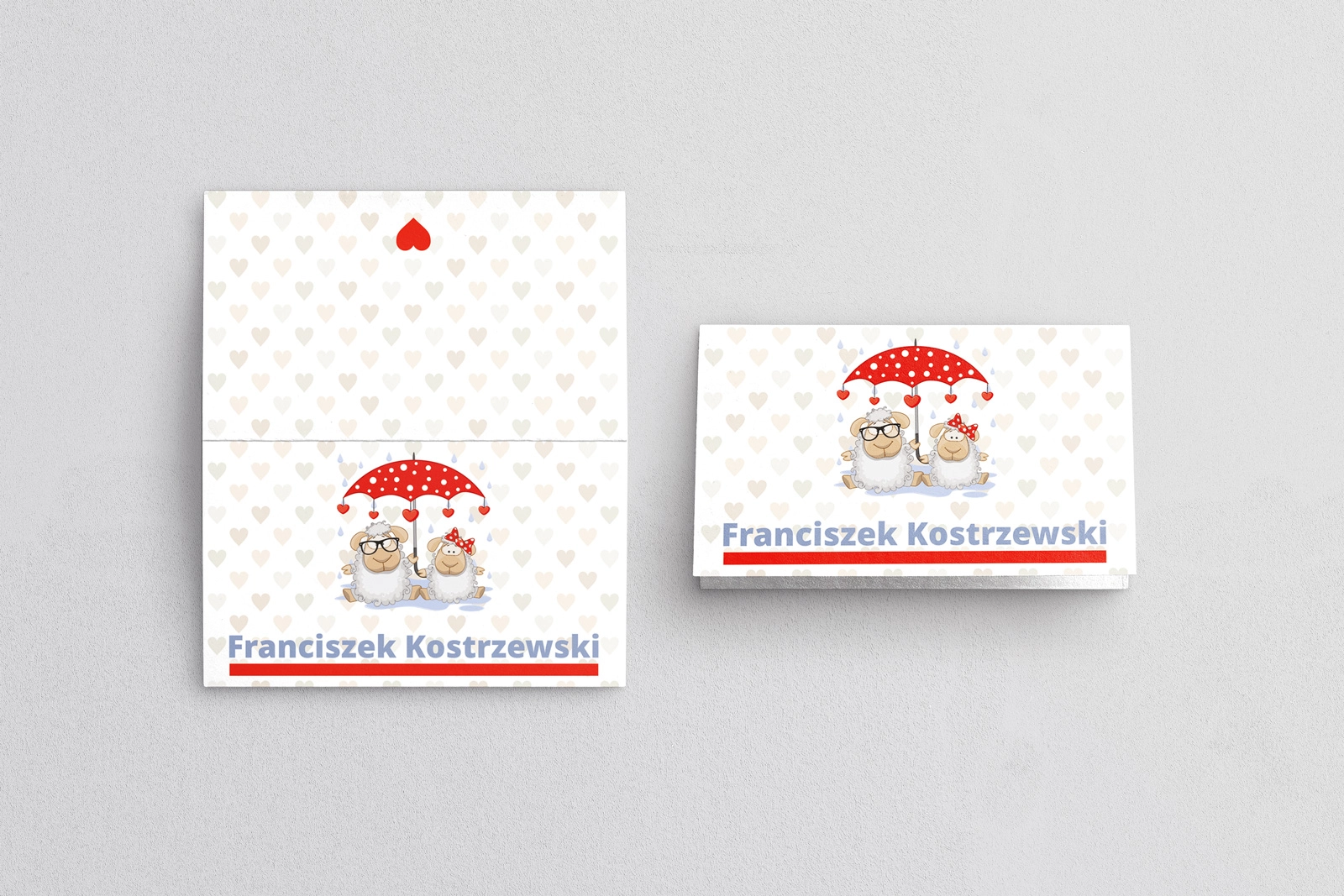 Winietki ślubne składane Uroczy Deszcz Motyw 12