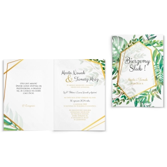 Zaproszenia ślubne Flowers & Frame - Składane Motyw 2