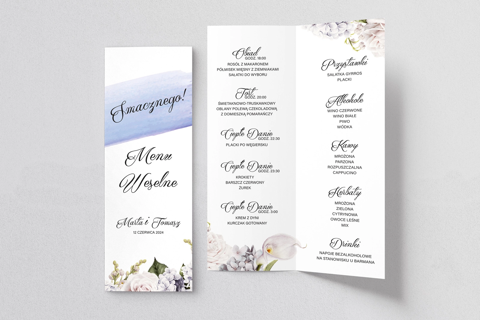 Menu Weselne Charlotte - Motyw 2