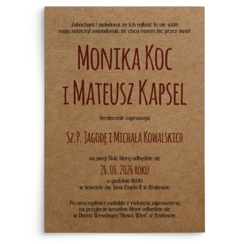 Zaproszenia ślubne Trip - Motyw 3