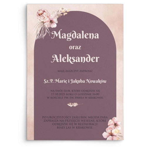 Zaproszenia ślubne Loretta - Motyw 3