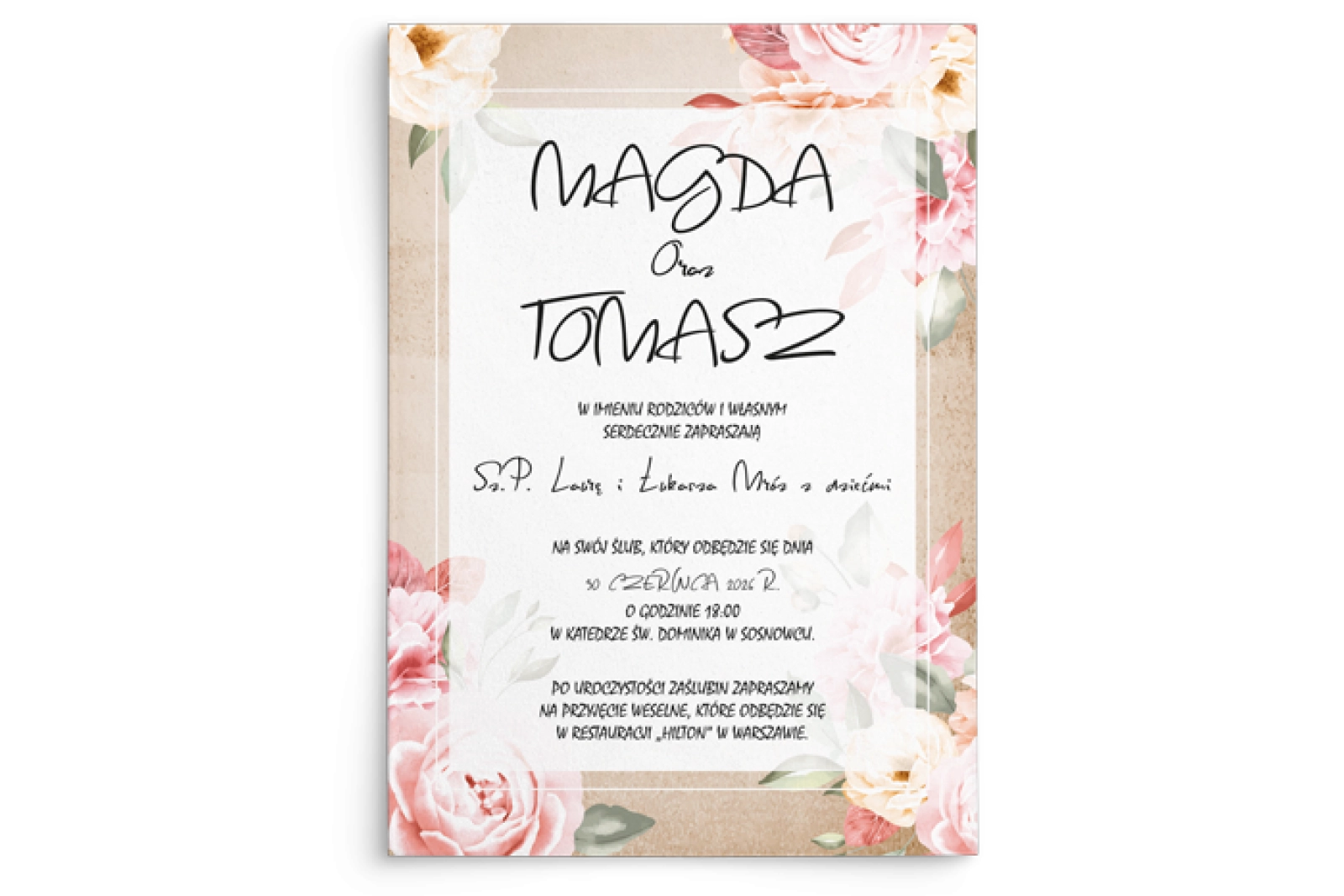 Zaproszenia ślubne Mgiełka - Motyw 2