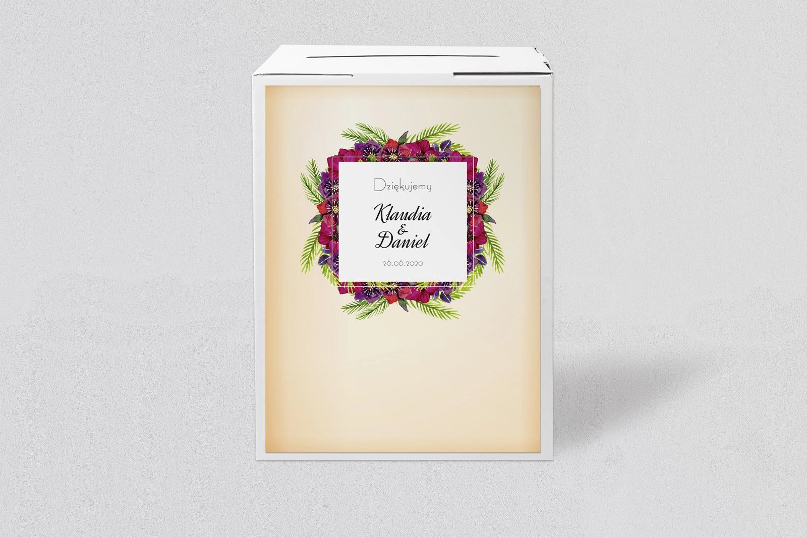 Pudełko na koperty i pieniądze Love Motyw 18