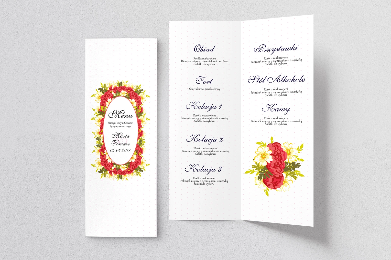 Menu Weselne Radosny Dzień Motyw 4