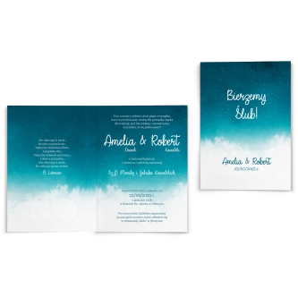 Zaproszenia ślubne Cloud - Składane Motyw 1