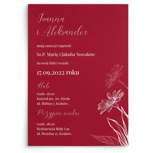 Zaproszenia ślubne Papers - Motyw 2