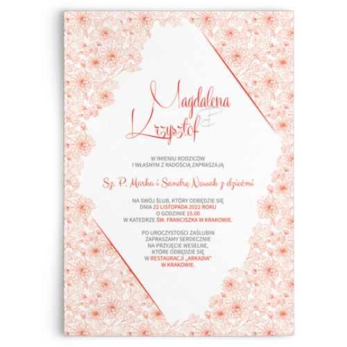 Zaproszenia ślubne Fancy - Motyw Czerwony