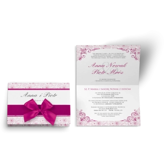 Zaproszenie ślubne Ornaments - Amarantowy