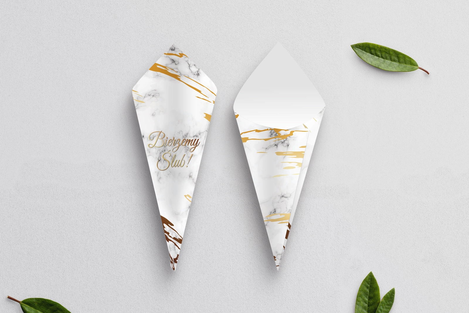 Rożek Weselny - Marmur i złoto Motyw 3