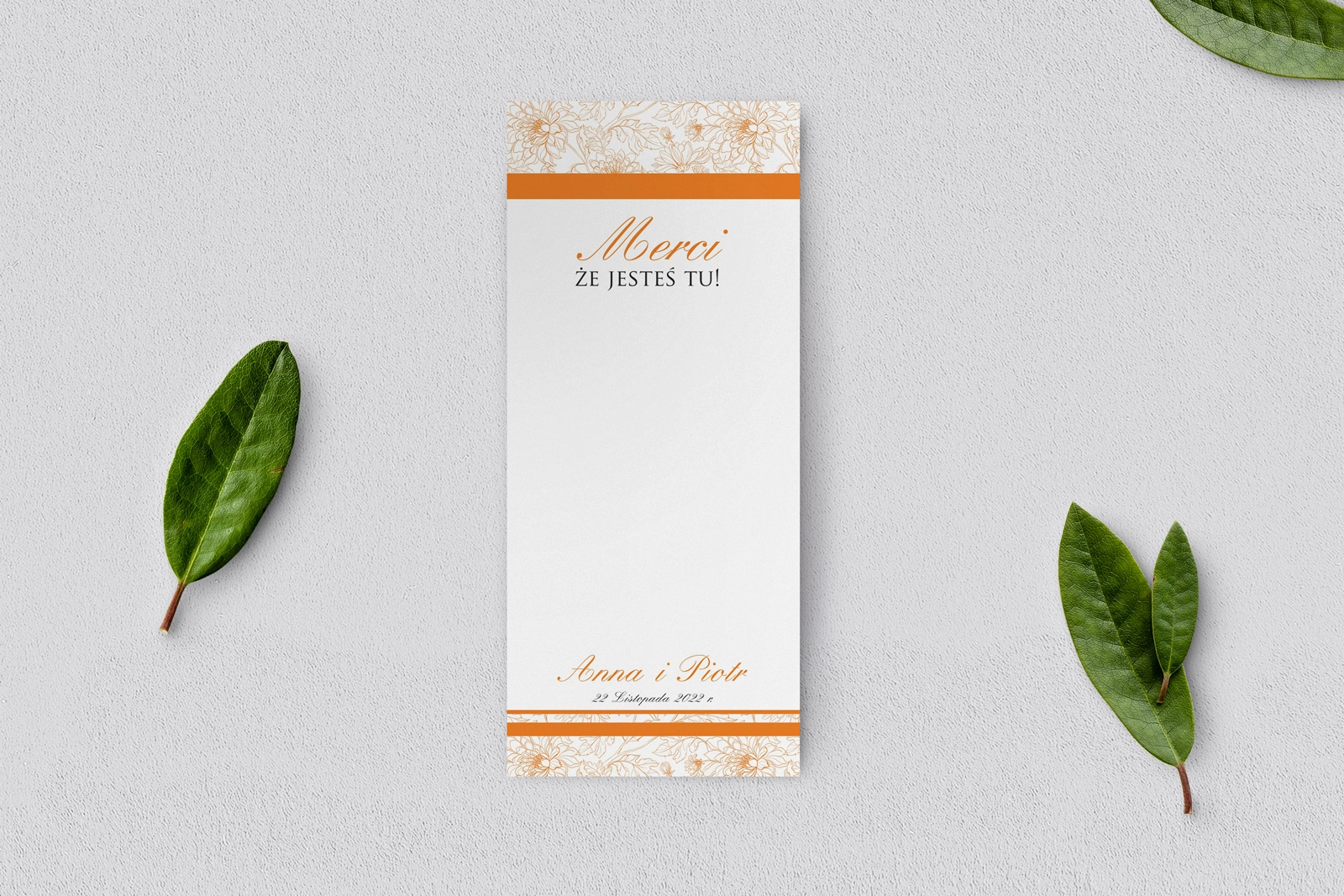 Podziękowanie Merci - Karteczka Ornaments - Motyw 7