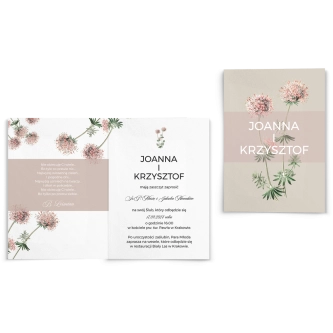 Zaproszenia ślubne Botanic - Składane motyw 1